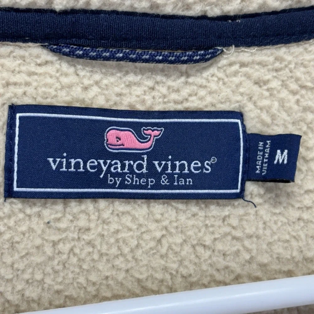 Vineyard Vines Sherpa Stillwater Vest Fleece Mens Medium Full-Zip Camel Gorpcore